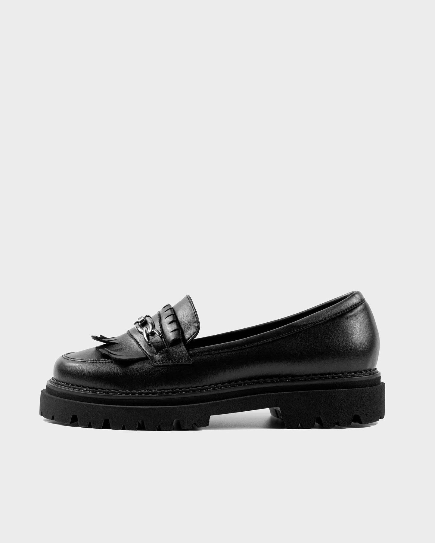 Chunky Loafers Black Grape Leather Loafers